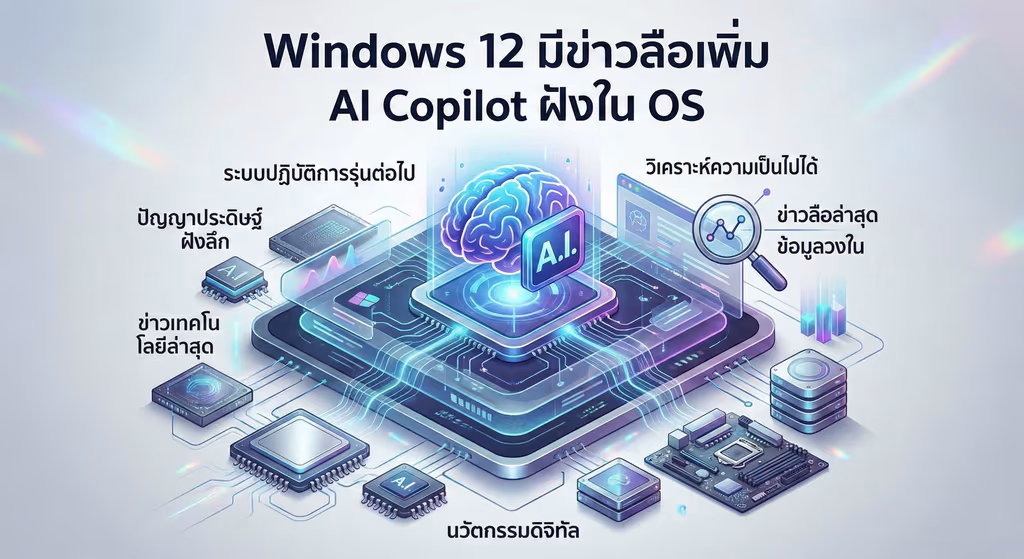 Windows 12 มีข่าวลือเพิ่ม AI Copilot ฝังใน OS