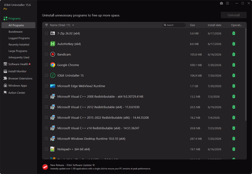 ดาวน์โหลด IObit Uninstaller Pro ภาพที่ 1